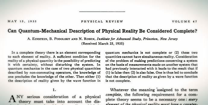 Czy opis rzeczywistości fizycznej przez mechanikę kwantową można uważać za pełny