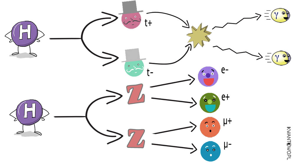 Rozpad cząstki Higgsa na fotony i leptony