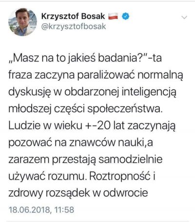 Krzysztof Bosak i badania