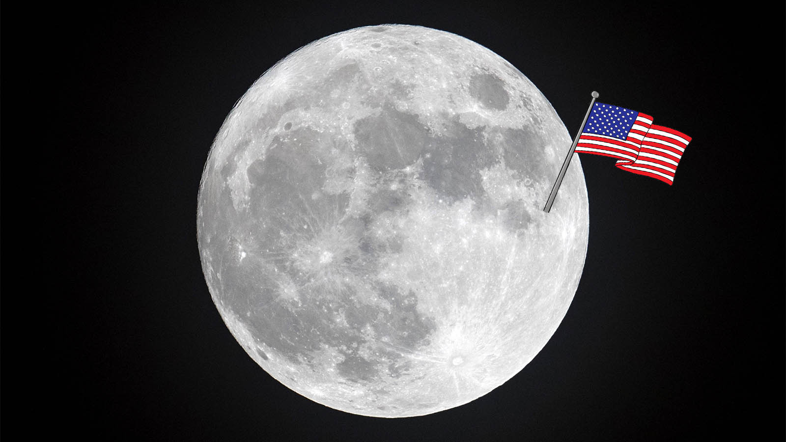 Amerykańska flaga na Księżycu